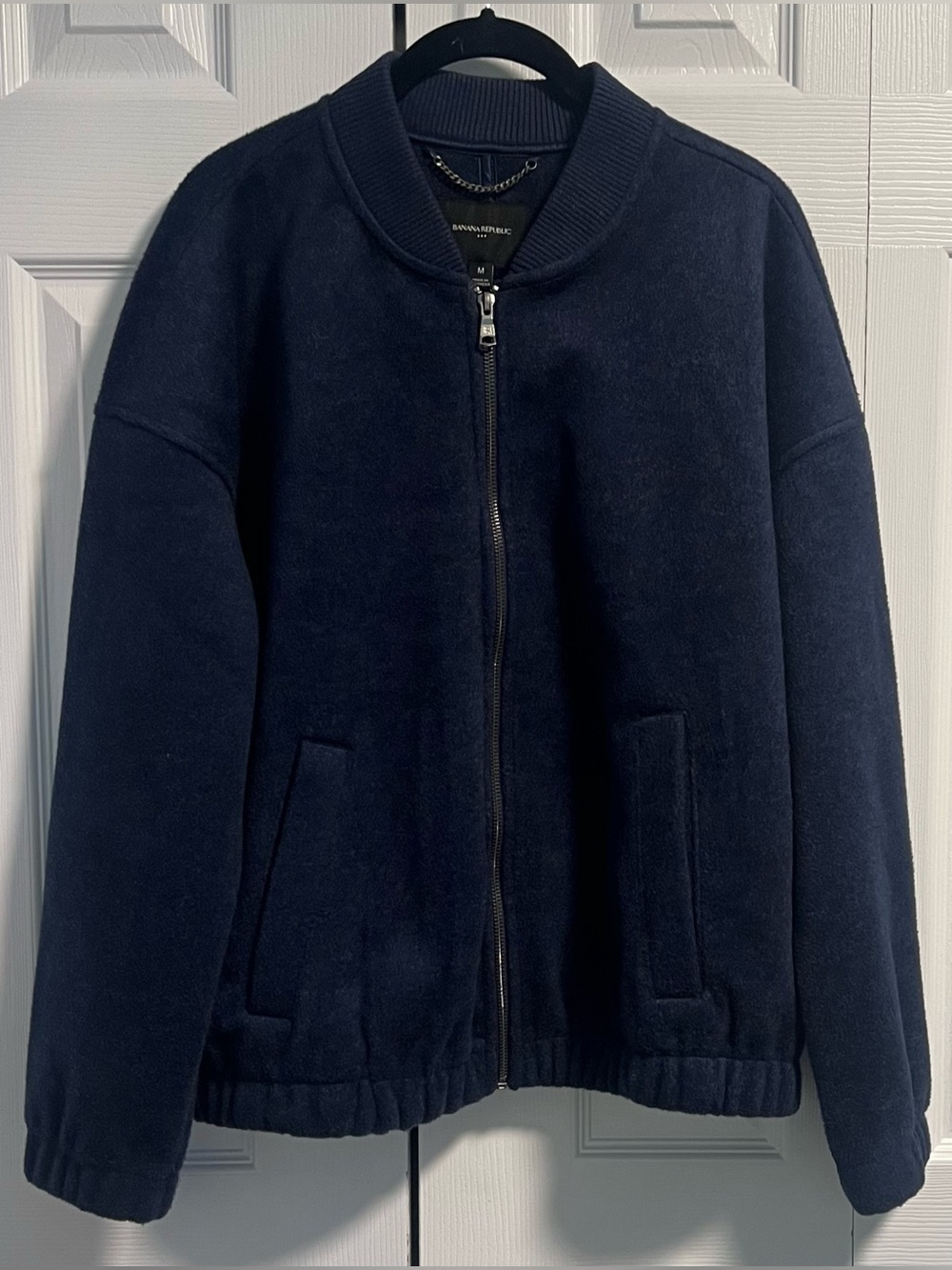 Banana Republic Navy Zip-Up Bomber Jacket